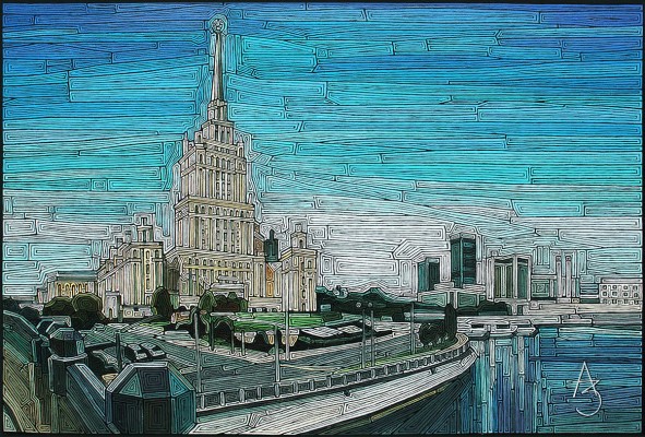 Забиронин Андрей Николаевич. Вид на гостиницу Украина